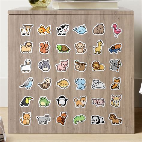 Choose Large Sticker Mega Cute Animals 1 Sticker For Sale By