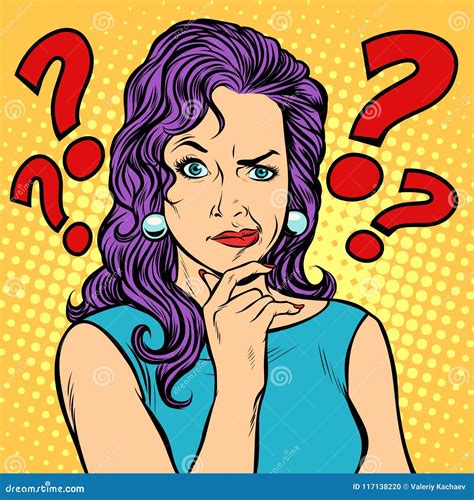 Woman Skeptical Facial Expressions Face Stock Vector Illustration Of