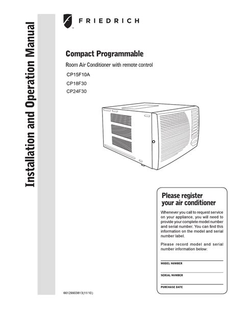 For field wiring requirements, please refer to check that wiring is correct. Friedrich CP24F30 Air Conditioner User Manual | Manualzz