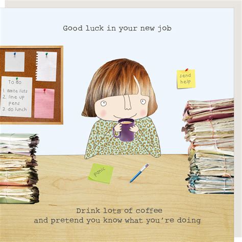 Rosie Made A Thing Female Good Luck In Your New Job Greeting Card Cards