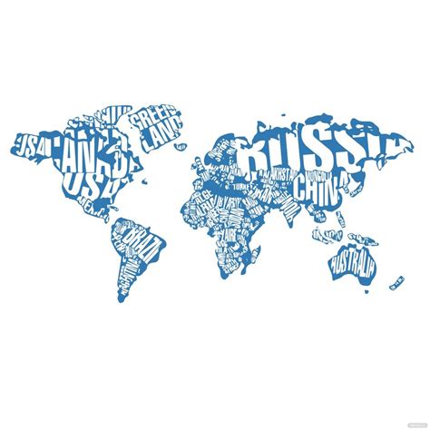 Free World Map Typography Eps Illustrator  Png Svg