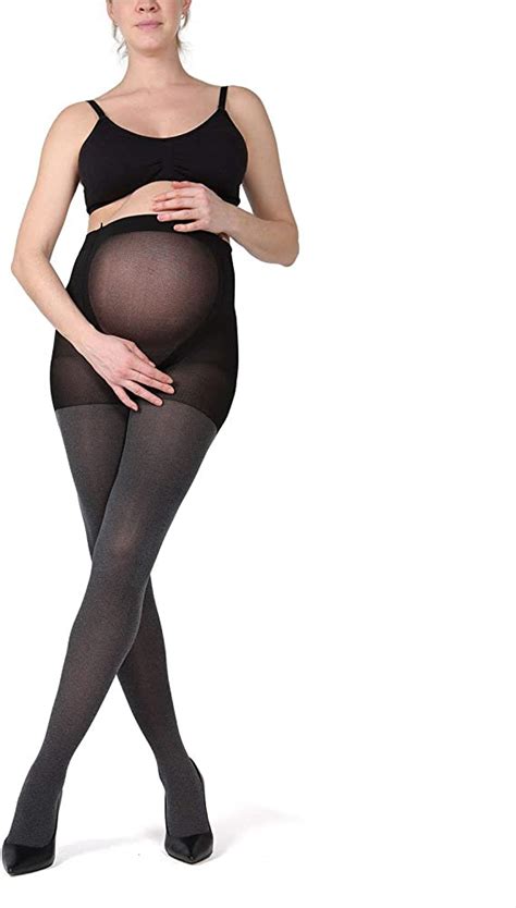 Memoi Maternity Opaque Heather Tights Pregnancy Support Hose At