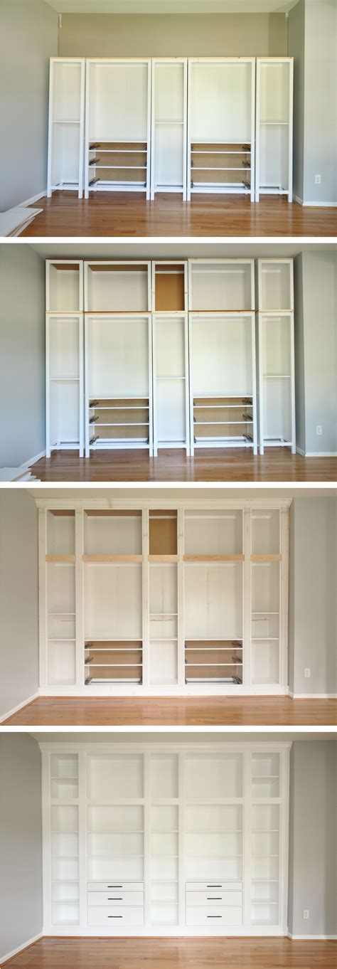Ikea Hack Diy Built In Bookcase With Hemnes Furniture Studio 36