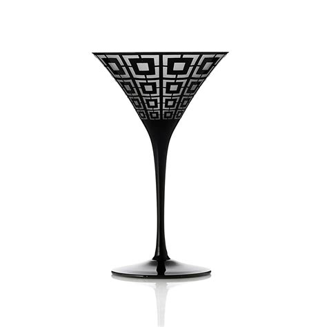 Artel Mod Cocktail Glass Sandblasted Middle Black