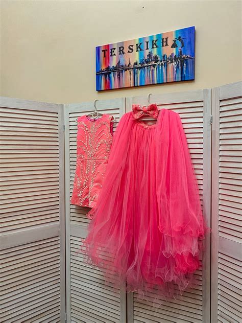Hot Pink Glitter Pageant Fun Fashion Outfit With Train And Etsy