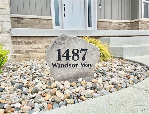 Address Number Rock Personalized Address Sign Stone Landscaping