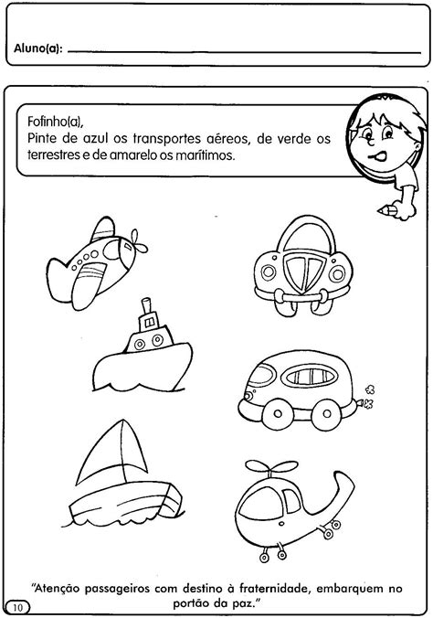 Atividades Sobre Meios De Transporte Para Educação Infantil ~ Atividades Para Colorir