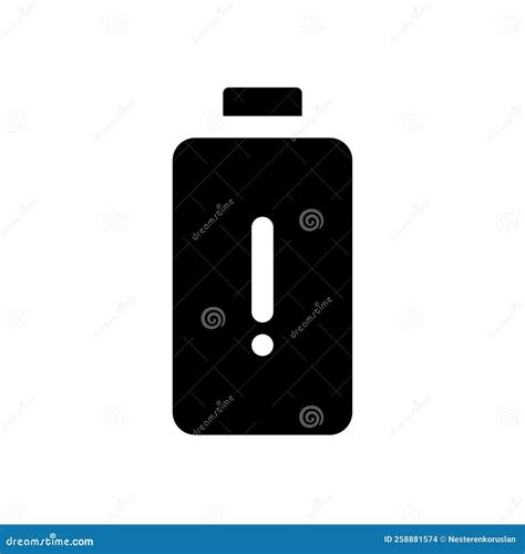Low Battery Level Black Glyph Ui Icon Stock Vector Illustration Of
