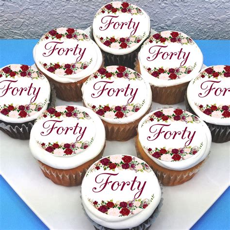 Floral Themed Edible Cupcake Toppers Deezee Designs