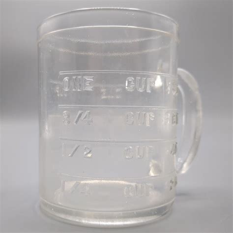 Hazel Atlas Cup Embossed Glass Measuring Cup Clear Inches Tall Etsy