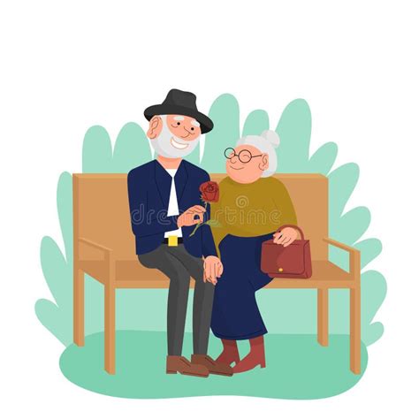 Old Couple Park Bench Stock Illustrations 425 Old Couple Park Bench