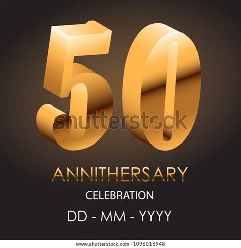 50 Years Anniversary Celebration Logotype Anniversary Stock Vector