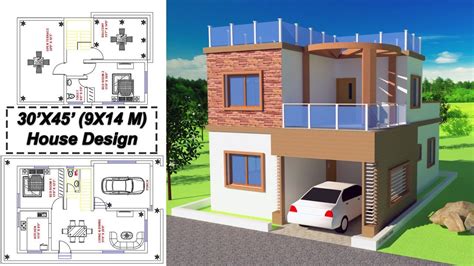 Home Design Plan 2bhk 30x45 Feet 9x14m House Design With 2 Bedrooms