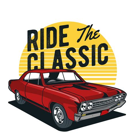 Red Classic Muscle Car Design Download Free Vectors