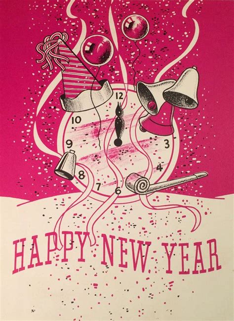 Americana Vintage Happy New Year New Year Greeting Cards Happy New