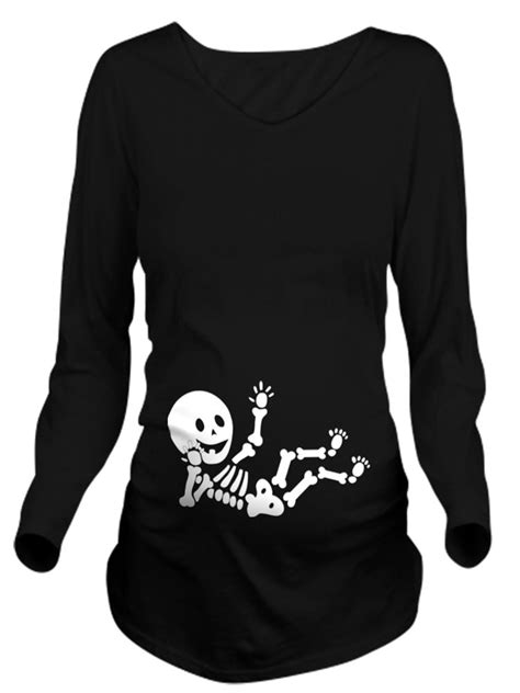 Pregnant Skeleton Long Sleeve Maternity T Shirt