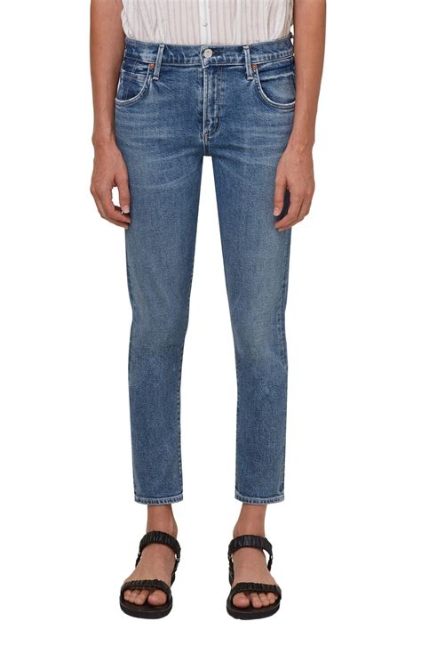 Citizens Of Humanity Elsa Mid Rise Crop Straight Leg Jeans Blue