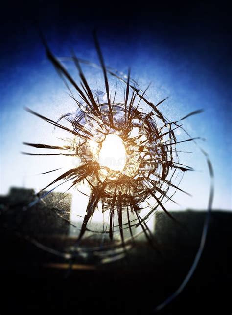 Bullet Hole In The Glass Stock Image Image Of Toned 248333071