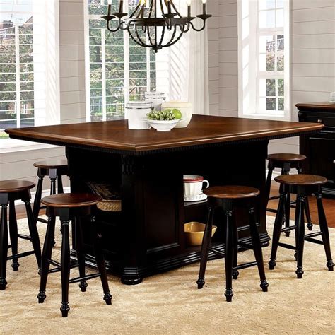 Sabrina Cottage Counter Height Dining Table With Shelving And Storage