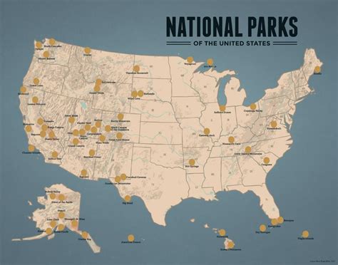 Us National Parks Scratch Off Checklist Map 11x14 Print Best Maps Ever