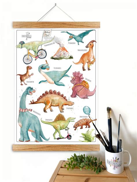 Dinosaurier Poster Für Das Kinderzimmer Kunstundkegel