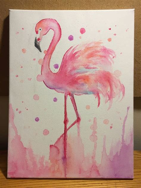 Papel para dibujar con acuarelas. Flamingo acuarela lienzo por AdArtHouse en Etsy | Lápices ...