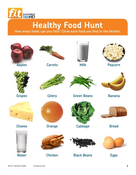 Free Printable Healthy Food Hunt For Grades 3 6 Healthy Eating
