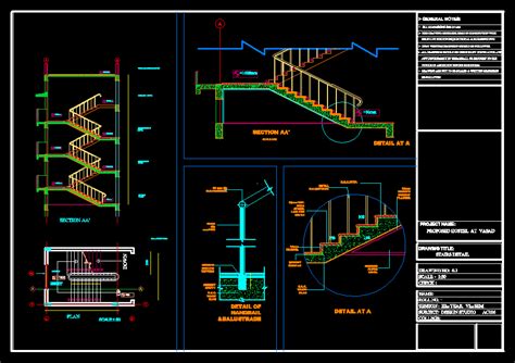 Planos De Detalle Escalera En Dwg Autocad Detalles Constructivos Escaleras En Planospara