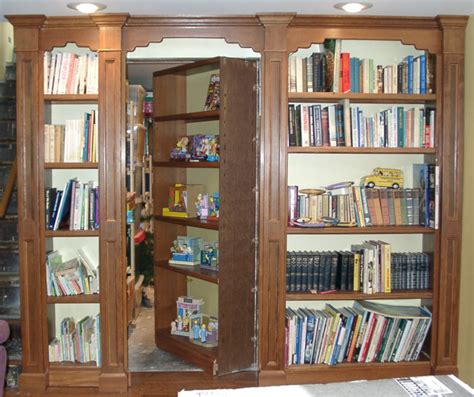 Someone will push a button and then a secret door magically opens. Secret Door Bookcase - FineWoodworking