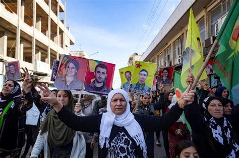 Thousands Protest Turkish Strikes On Kurdish Groups In Syria Briefly