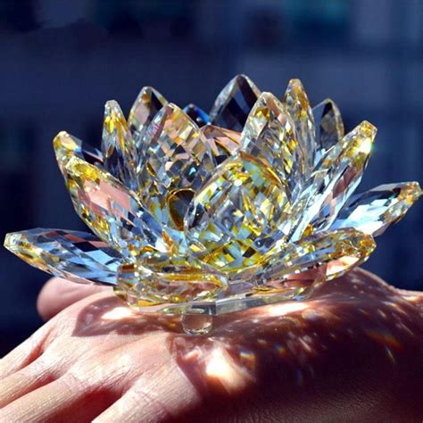 In feng shui, flowers hold tremendous amounts of energy by bringing beautiful, healthy growing chi into your space. Crystal Lotus Flower Decoration | Feng shui statues, Feng ...