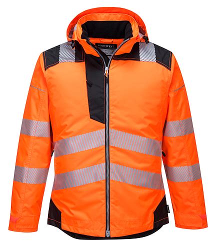 Portwest Vision Hi Vis Viz Rain Jacket Protective Reflective Waterproof