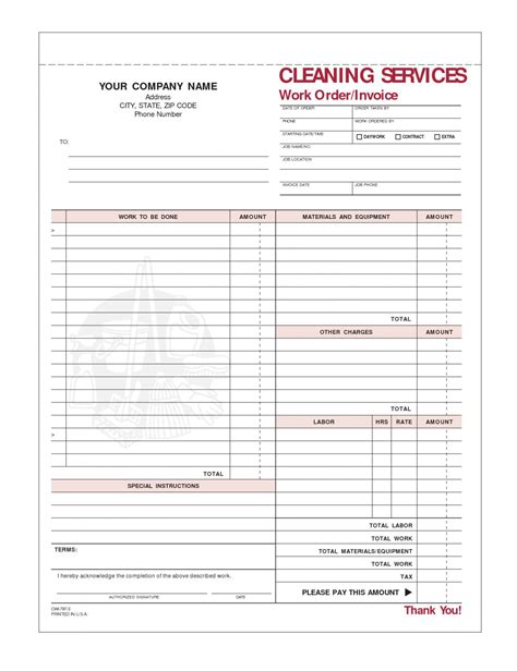 Free Cleaning Housekeeping Invoice Template Word Pdf Cleaning