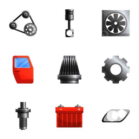 Car Engine Parts Vector Png Images Car Parts Icon Set Clutch Shift