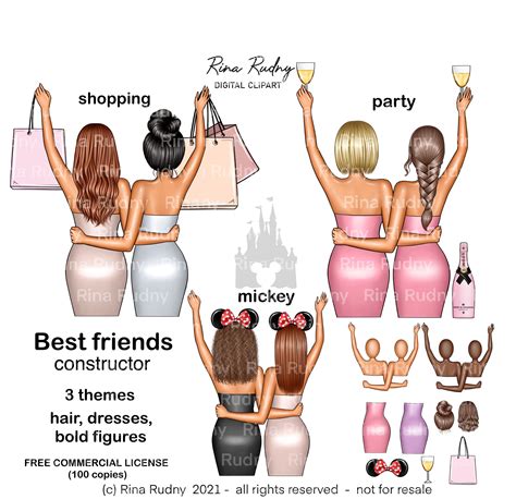 Best Friends Forever Clipart Bff Clipart Besties Clipart Etsy