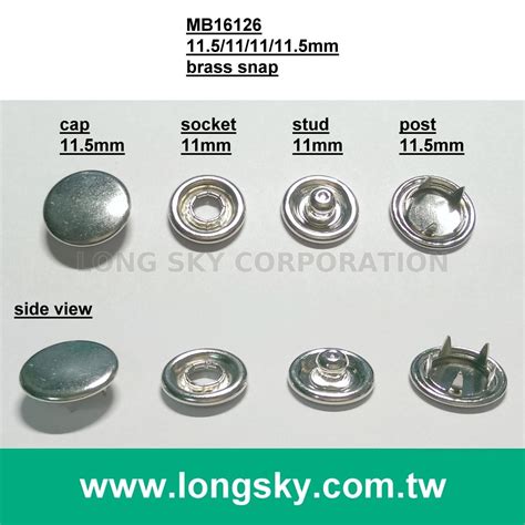 Metal Cap Prong Snap Buttons And Snap Fasteners