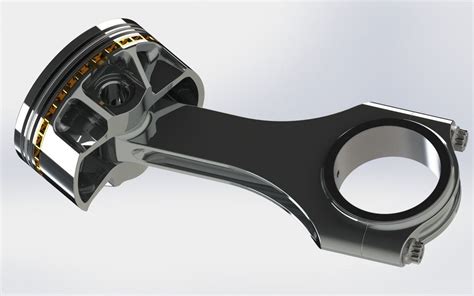 Piston And Connecting Rod Assembly 2 Solidworks 3d Cad Model