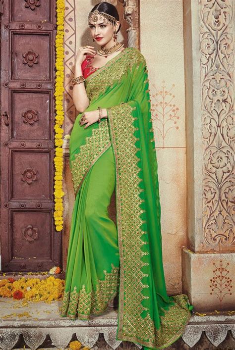 Extravagant Lime Green Saree Wedding Saree Indian Saree Wedding Bridal Saree