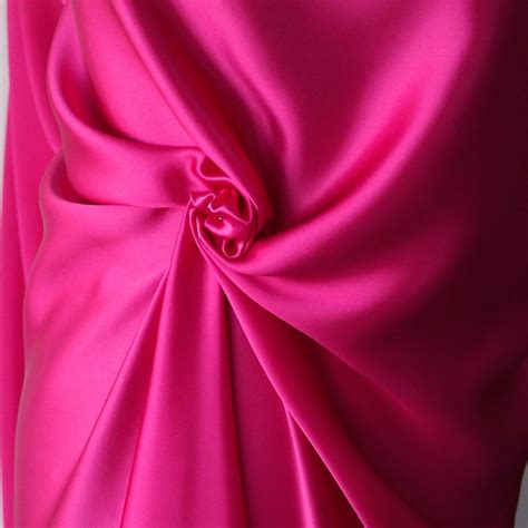 Fuchsia Pink Magenta Silk Satin Fabric Medium Weight 19mm 19 Etsy