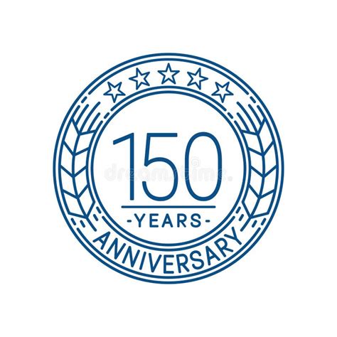 150 Years Anniversary Celebration Logo Template 150th Line Art Vector