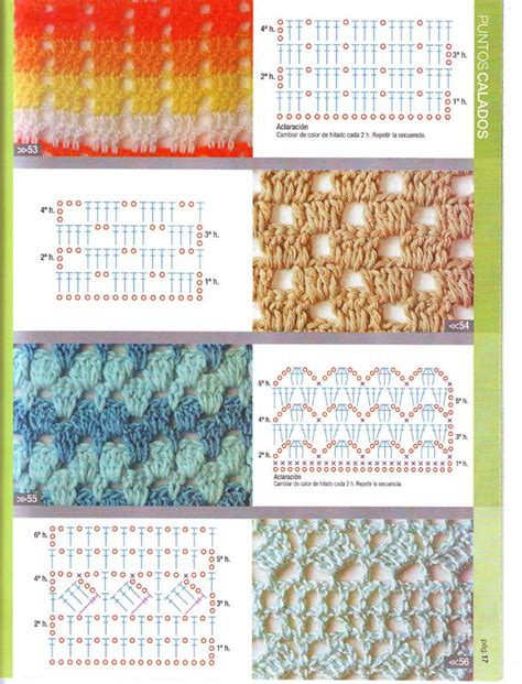 Me encanta tejer al crochet y todos estos puntos son un desafío apasionante. patrones asgaya: PUNTOS CALADOS CROCHET