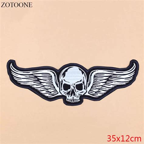 Zotoone Large Animals Eagle Skull Biker Punk Patch For Jacket Cartoon