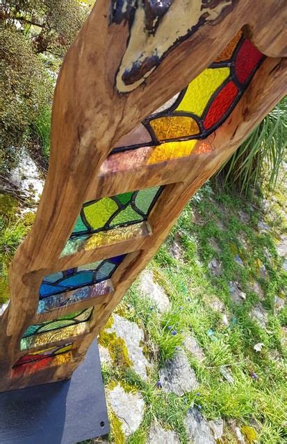 Pinnaculum Stained Glass And Wood Sculpture Stained Glass Diy Stained Glass Wall Art Stained