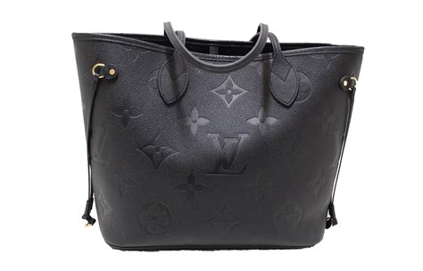 Authentic Louis Vuitton Black Monogram Empreinte Leather Neverfull Mm