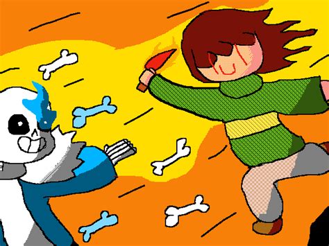 Sans Vs Chara Animation Maskedninja Folioscope