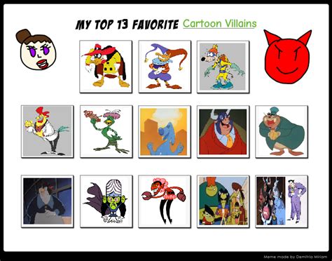 My Top 13 Favorite Cartoon Villains By Bart Toons On Deviantart