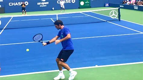 Roger Federer Backhand Slice Slow Motion Court Level View Atp Tennis