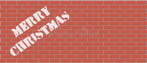 Merry Christmas Brick Wall Background Stock Illustration