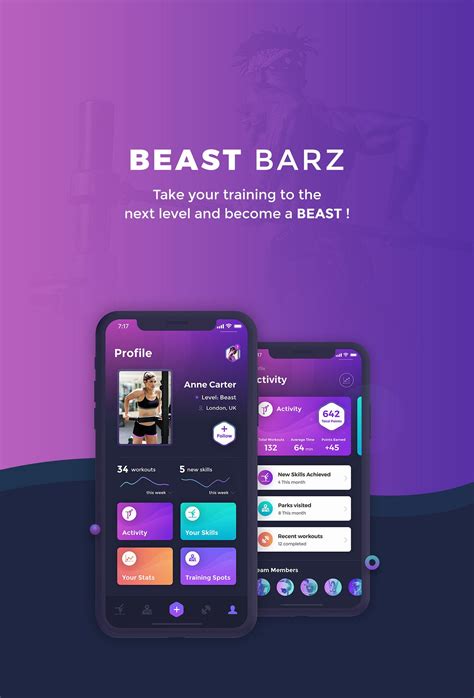 Ознакомьтесь с этим проектом @Behance: «BEAST BARZ - sport/fitness app