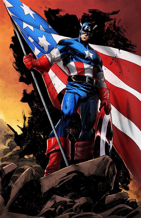 Captain America By Recklesshero Color And Line Art By Matteo Scalera